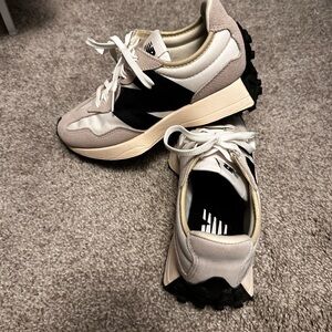 Black and Cream Sneakers with Chunky Sole